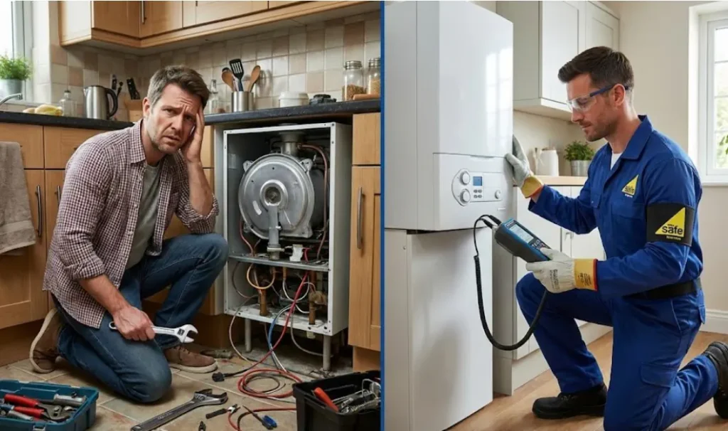 DIY gas work vs professional gas engineer ensuring safe installation in a home